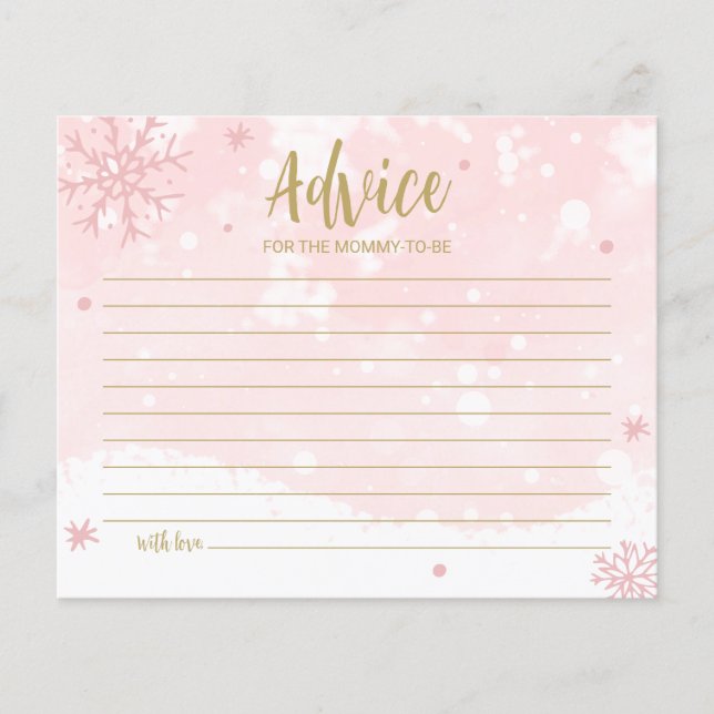 Snowflakes Cartes de conseils Baby showers abordab (Devant)