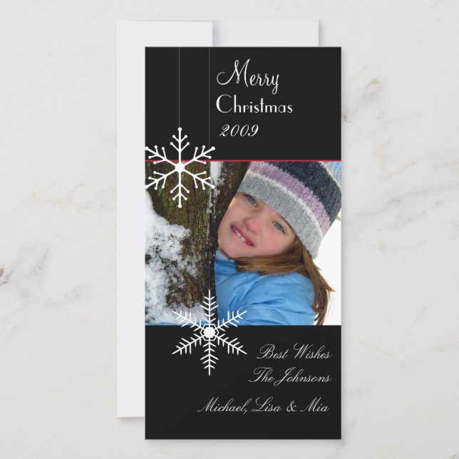 Snowflakes ~ cartes photos noires et blanches de N (Devant)