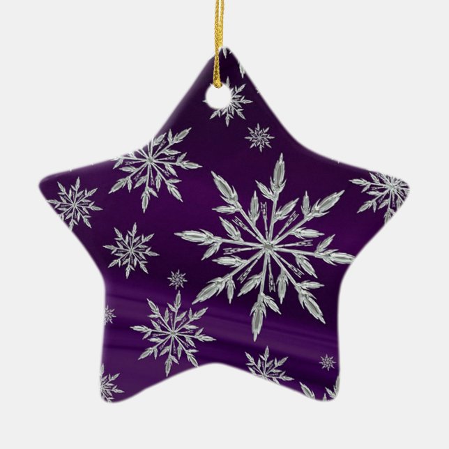 Snowflakes Ceramic Ornament (Front)