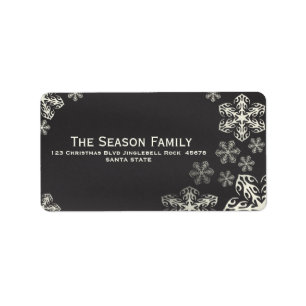 Snowflakes chalkboard address label