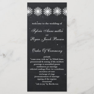 snowflakes chalkboard hiver Programme de mariage