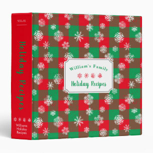 Snowflakes Christmas Buffalo Plaid l Recipe Binder