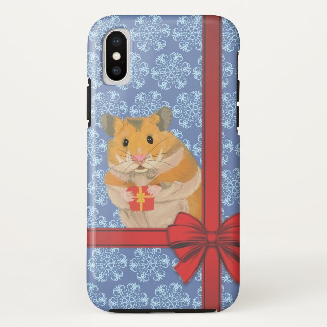 Snowflakes Christmas Hamster Case-Mate iPhone Case (Back)
