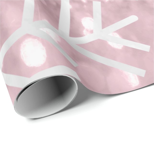Snowflakes Christmas Holiday Pink Mauve Glitter Wrapping Paper (Roll Corner)