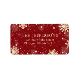 Snowflakes Christmas / Holiday Return Address  Label