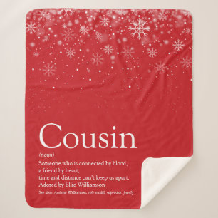 Snowflakes Christmas Holidays Cool Cousin Quote Sherpa Blanket