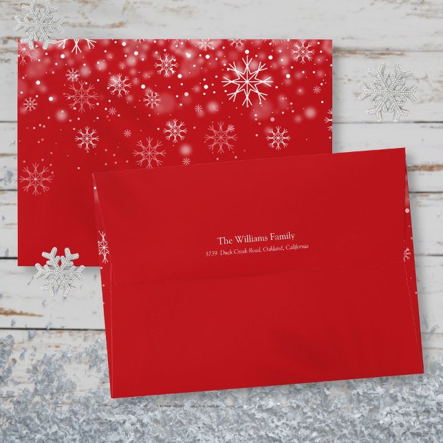 Snowflakes Christmas Holidays Return Address Envelope (Snowflakes Christmas Holidays Return Address Envelope)