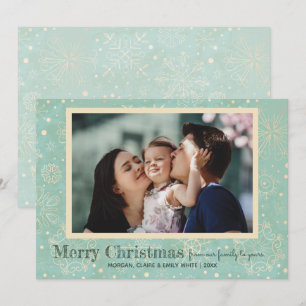 Snowflakes Christmas Photo Holiday Card