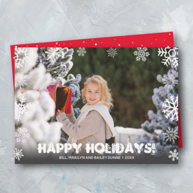 Snowflakes Christmas Photo Holiday Card (Creator Uploaded)