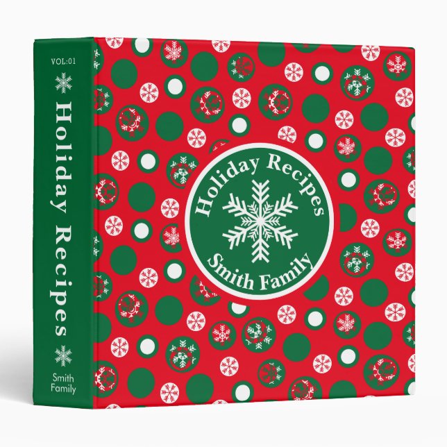 Snowflakes Christmas Recipe Binder (Front/Spine)