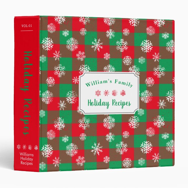 Snowflakes Christmas Recipe Binder (Front/Spine)