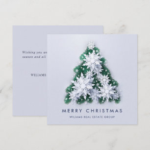 Snowflakes Christmas Tree Corporate Greeting Holiday Card