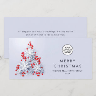 Snowflakes Christmas Tree Corporate Greeting Holiday Card