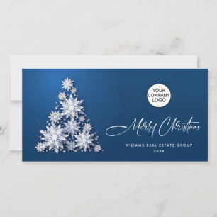 Snowflakes Christmas Tree Corporate Greeting Holiday Card