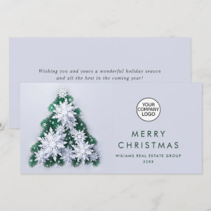 Snowflakes Christmas Tree Corporate Greeting Holiday Card