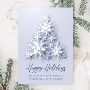 Snowflakes Christmas Tree Corporate Greeting Holiday Card
