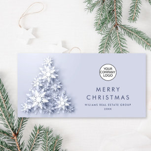 Snowflakes Christmas Tree Corporate Greeting Holiday Card