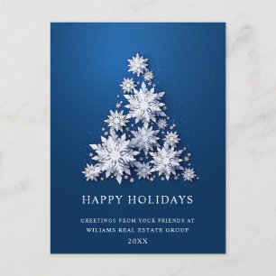 Snowflakes Christmas Tree Corporate Greeting Holiday Postcard