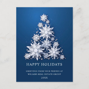 Snowflakes Christmas Tree Corporate Greeting Postcard