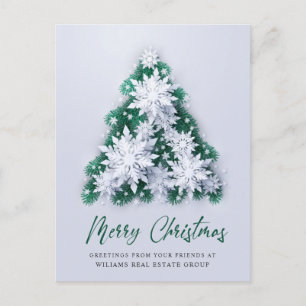 Snowflakes Christmas Tree Corporate Greeting Postcard