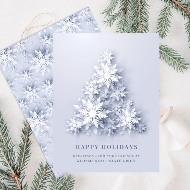 Snowflakes Christmas Tree Greeting Holiday Card (Creator Uploaded)