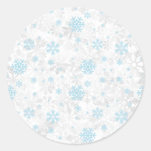 Snowflakes Christmas/winter Classic Round Sticker