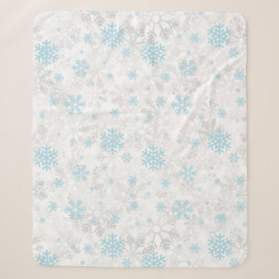 Snowflakes Christmas/winter Sherpa Blanket