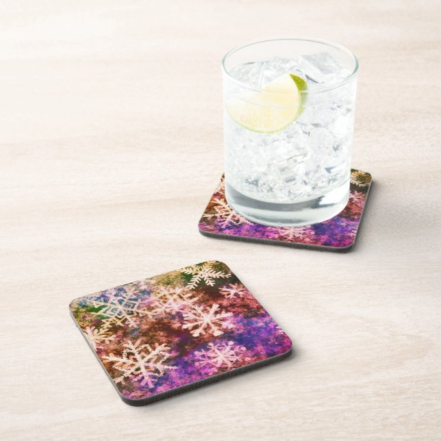Snowflakes colourful  coaster (Right Side)