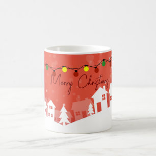 Snowflakes covered the Christmas Houses Coffee Mug