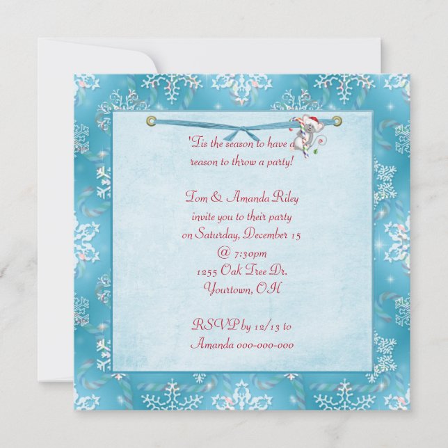 Snowflakes de Noël invitation (Devant)