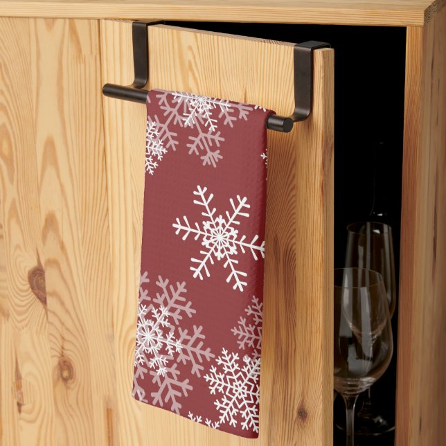 Snowflakes de vacances Serviette de cuisine (Pliage en tiers)