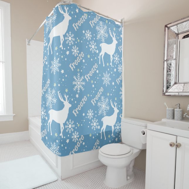 snowflakes deer blue (In Situ)