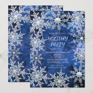 Snowflakes d'hiver Invitations à la fête des Fêtes