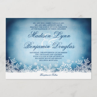 Snowflakes d'hiver Invitations de noces de Noël