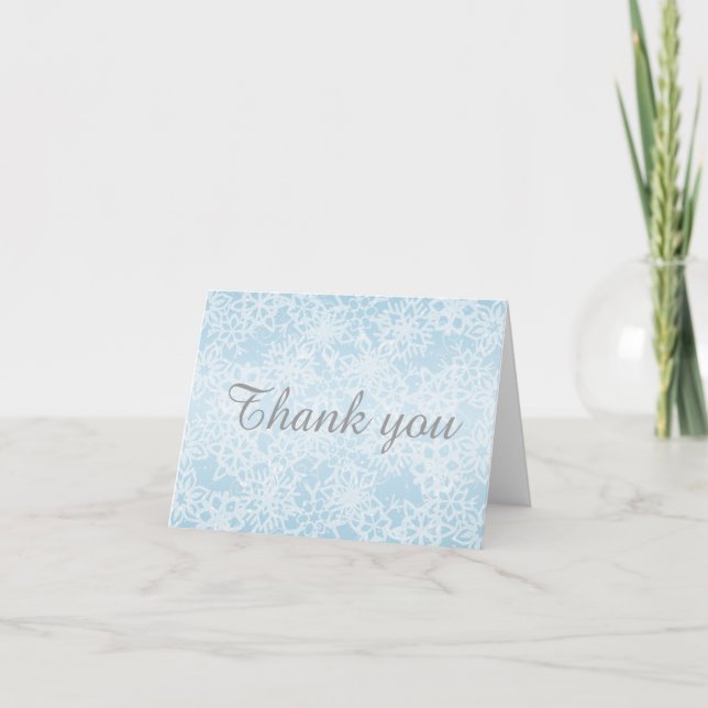 Snowflakes d'hiver Merci Carte de note (Devant)
