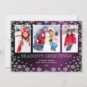 Snowflakes d'hiver moderne 3 Carte de voeux photo