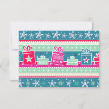 Snowflakes et présente plat invitation 3.5x5