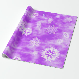 Snowflakes Fall Purple Wrapping Paper