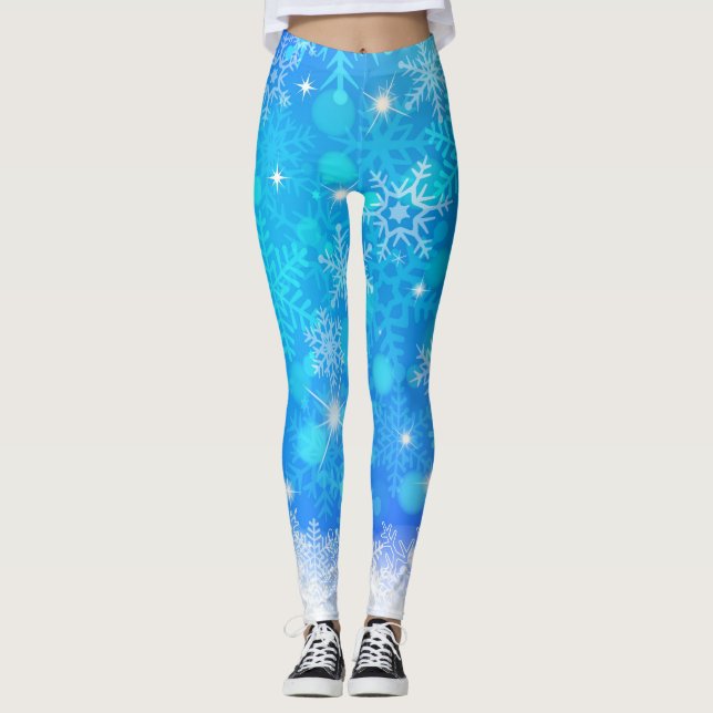 SNOWFLAKES FALLING FROM SKY TO GROUND LEGGINGS (Front)