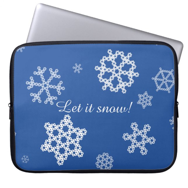 Snowflakes Falling Laptop Sleeve (Front)