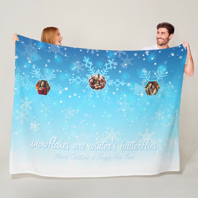 Snowflakes Fleece Blanket (In Situ)