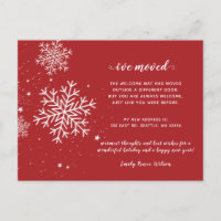 Snowflakes Flurries Holiday Moving Announcement P