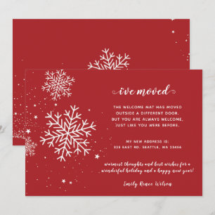 Snowflakes Flurries Holiday Moving Faire-part