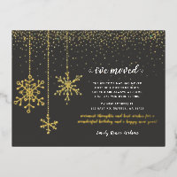 Snowflakes Flurries Holiday Moving Foil Carte post