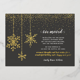 Snowflakes Flurries Holiday Moving Foil Postcard