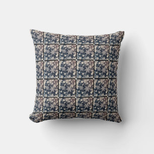 Snowflakes / Fluttering / Crop / Black Frame Throw Pillow