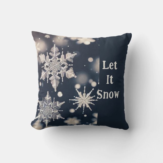 Snowflakes / Fluttering / Crop / Let It Snow Throw Pillow (Front)