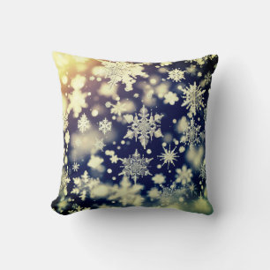 Snowflakes / Fluttering / Rocoleta Throw Pillow