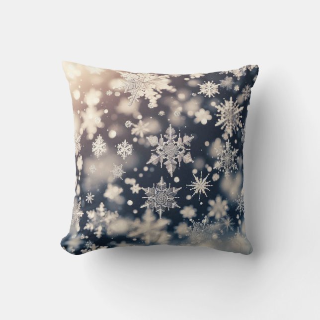 Snowflakes / Fluttering / Throw Pillow (Front)