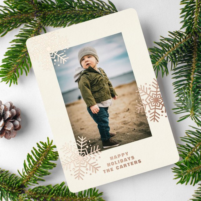 Snowflakes Foil Holiday Card (Creator Uploaded)